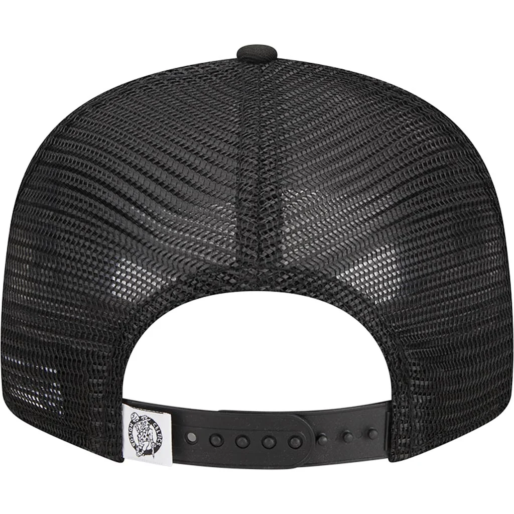 NBA Boston Celtics New Era Black & White 9FIFTY Snapback Trucker Hat - Black - Image 4