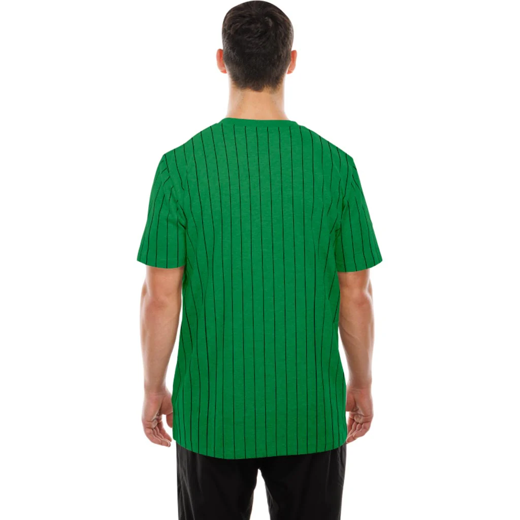 NBA Boston Celtics New Era Pinstripe T-Shirt - Green - Image 2