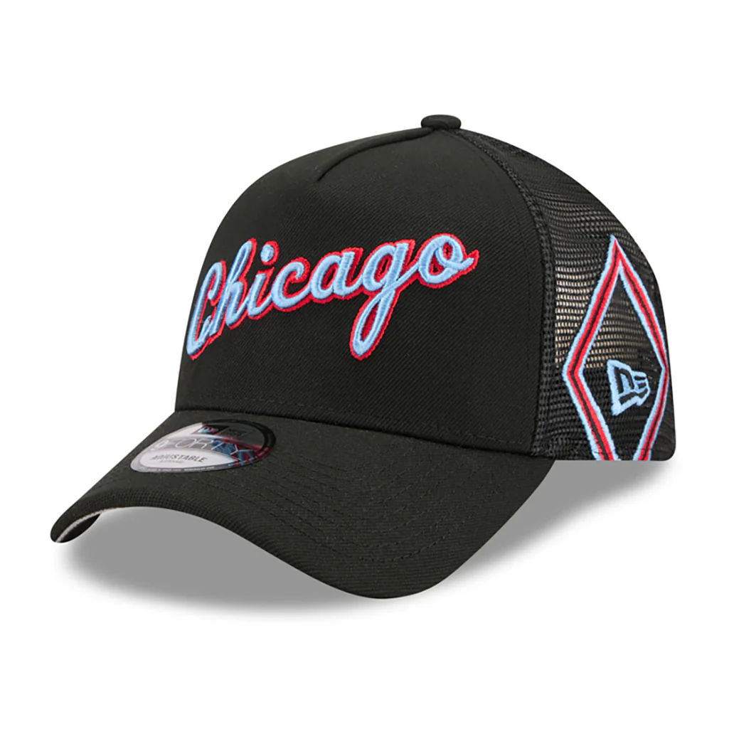NBA Chicago Bulls New Era 2025-26 City Edition 9FORTY A-Frame Adjustable Hat - Black - Image 2