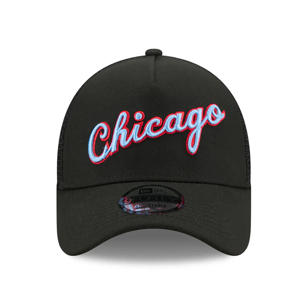NBA Chicago Bulls New Era 2025-26 City Edition 9FORTY A-Frame Adjustable Hat - Black - Image 3