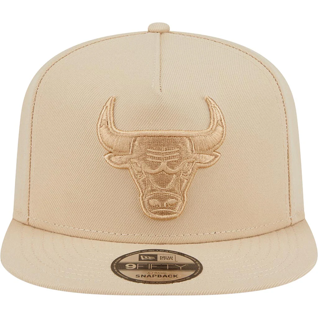 NBA Chicago Bulls New Era Dry Wood 9FIFTY A-Frame Snapback Hat - Tan - Image 3