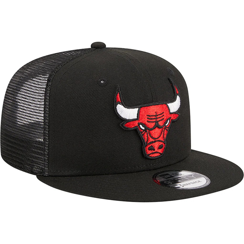 NBA Chicago Bulls New Era OTC Trucker 9FIFTY Snapback Hat - Black - Image 2
