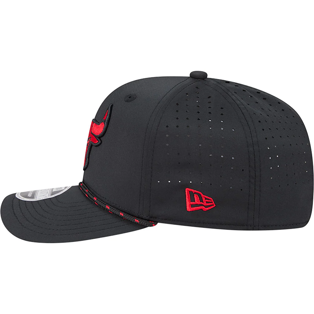 NBA Chicago Bulls New Era Sport 9SEVENTY Stretch Snap Hat - Black - Image 4