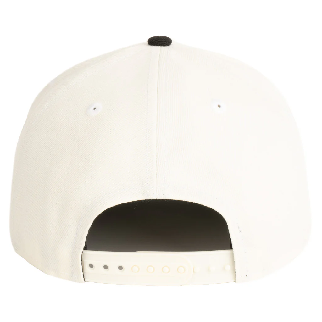 NBA Chicago Bulls New Era Two-Tone Script Throwback Team Color 9FIFTY A-Frame Snapback Hat - Cream - Image 2