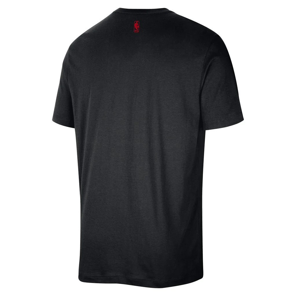 NBA Chicago Bulls Nike Essential Wordmark T-Shirt - Black - Image 3