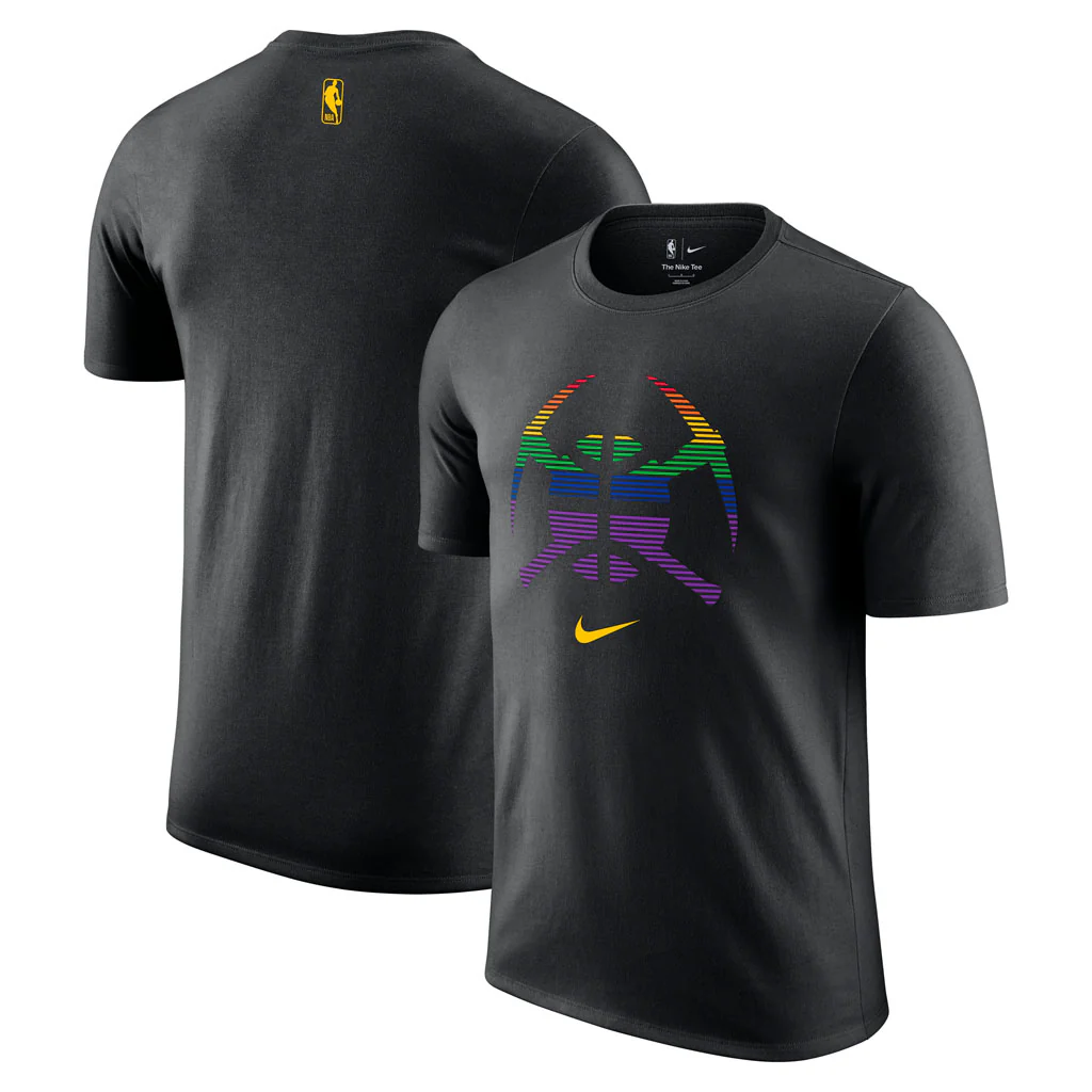 NBA Denver Nuggets Nike 2025-26 City Edition Logo Essential T-Shirt - Black