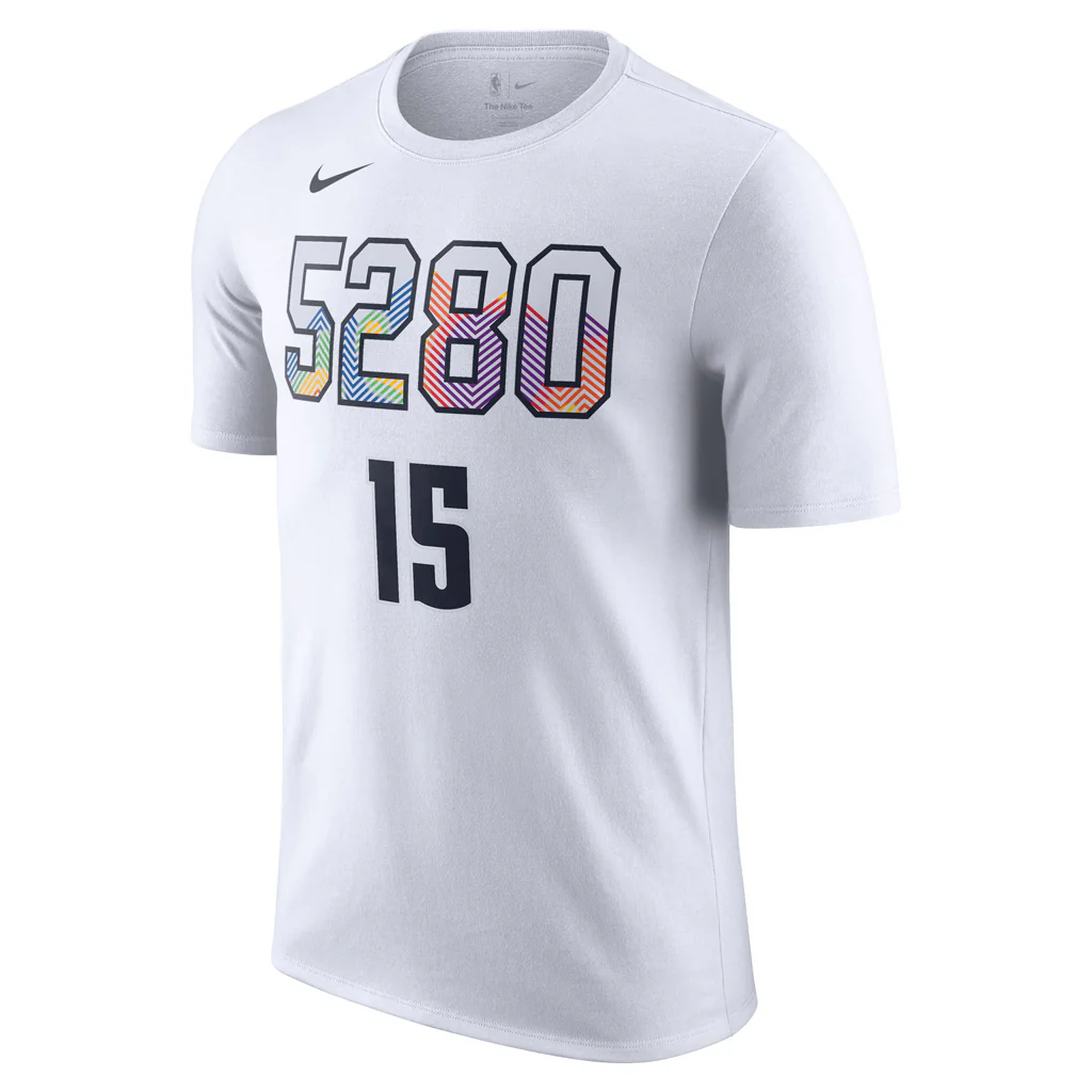 NBA Denver Nuggets Nikola Jokic City Edition 2025 Name & Number T-Shirt - White - Image 2