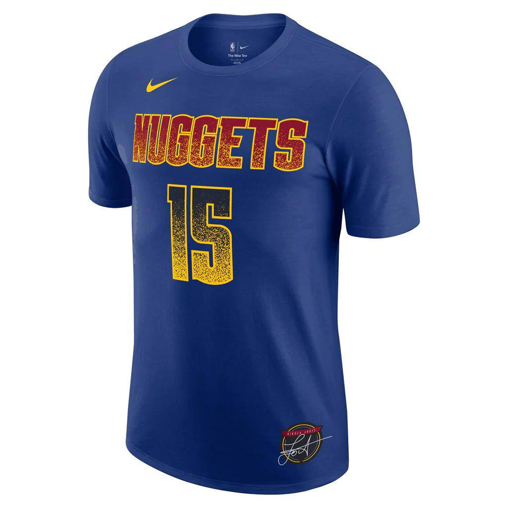 NBA Denver Nuggets Nikola Jokic Nike 2025 Select Series Name & Number T-Shirt - Blue - Image 2