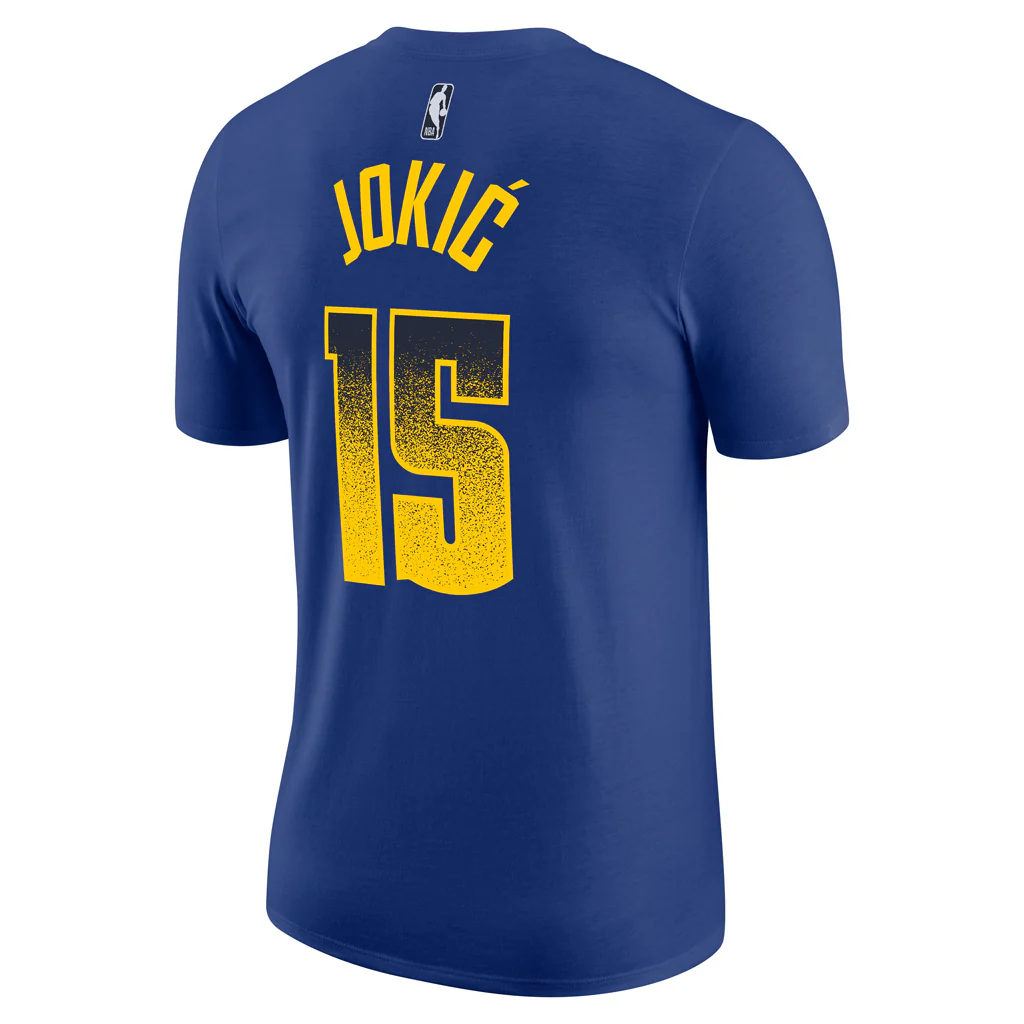 NBA Denver Nuggets Nikola Jokic Nike 2025 Select Series Name & Number T-Shirt - Blue - Image 3