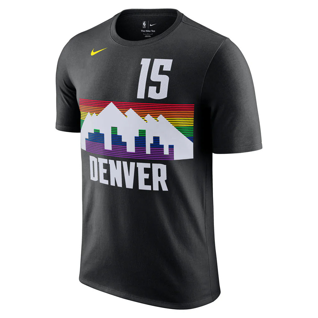 NBA Denver Nuggets Nikola Jokic Nike 2025-26 City Edition Name & Number T-Shirt - Black - Image 2