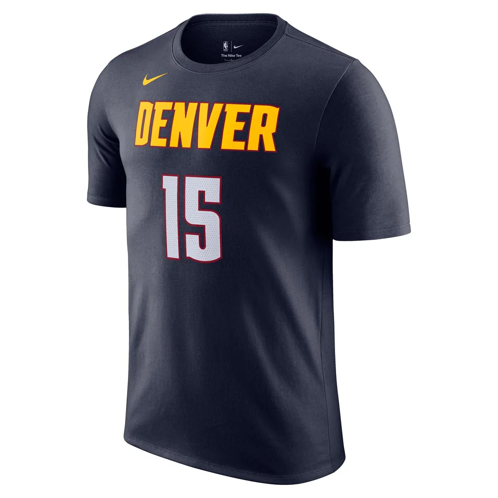 NBA Denver Nuggets Nikola Jokic Nike Icon Name & Number T-Shirt - Navy - Image 2