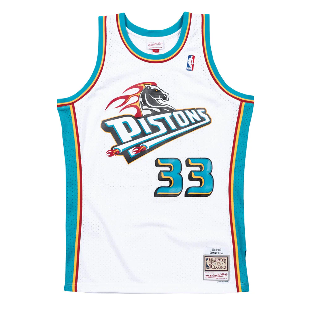 NBA Detroit Pistons Grant Hill Mitchell & Ness '86 Retro Swingman Jersey - Image 2