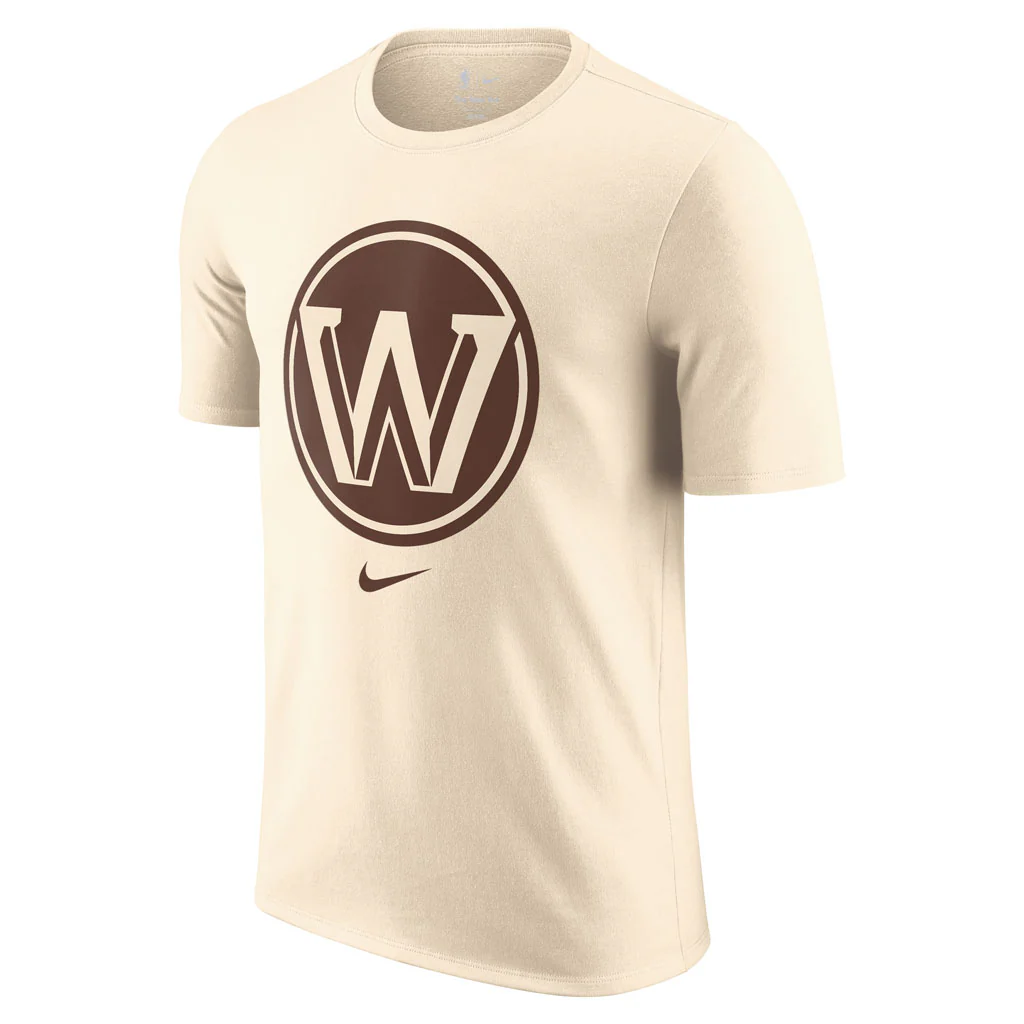 NBA Golden State Warriors Nike 2025-26 City Edition Logo Essential T-Shirt - Cream - Image 2