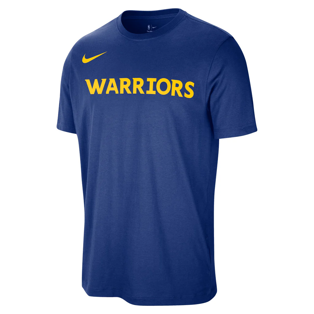 NBA Golden State Warriors Nike Essential Wordmark T-Shirt - Blue - Image 2