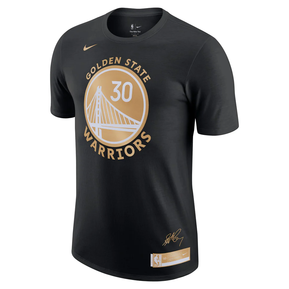 NBA Golden State Warriors Steph Curry Nike 2024 Select Name & Number T-Shirt - Black - Image 2