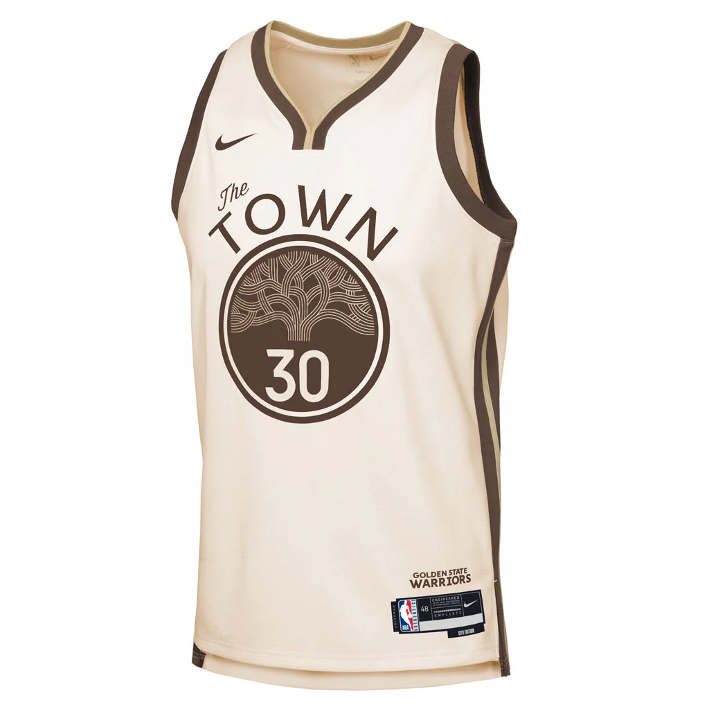 NBA Golden State Warriors Steph Curry Youth Nike 2025-26 City Edition Swingman Jersey - Cream - Image 2