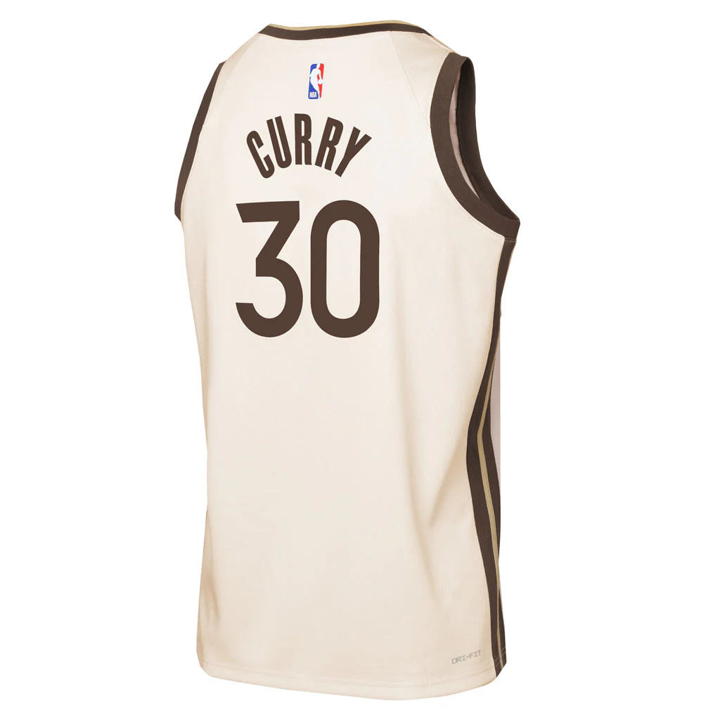 NBA Golden State Warriors Steph Curry Youth Nike 2025-26 City Edition Swingman Jersey - Cream - Image 3