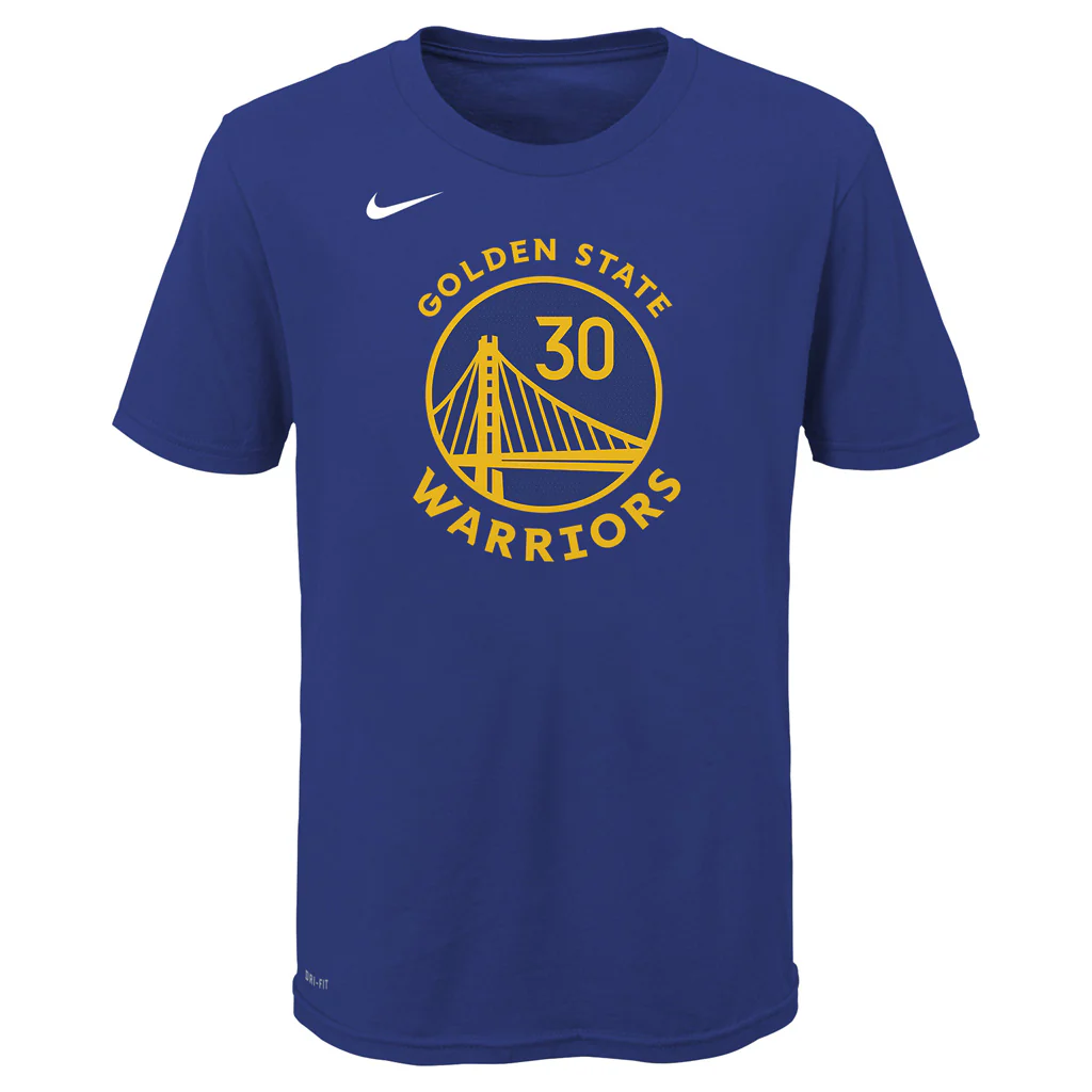NBA Golden State Warriors Steph Curry Youth Nike Icon Name & Number T-Shirt - Blue - Image 2