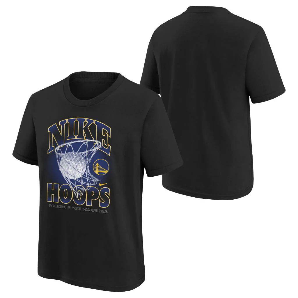 NBA Golden State Warriors Youth Nike Courtside Hoops T-Shirt - Black