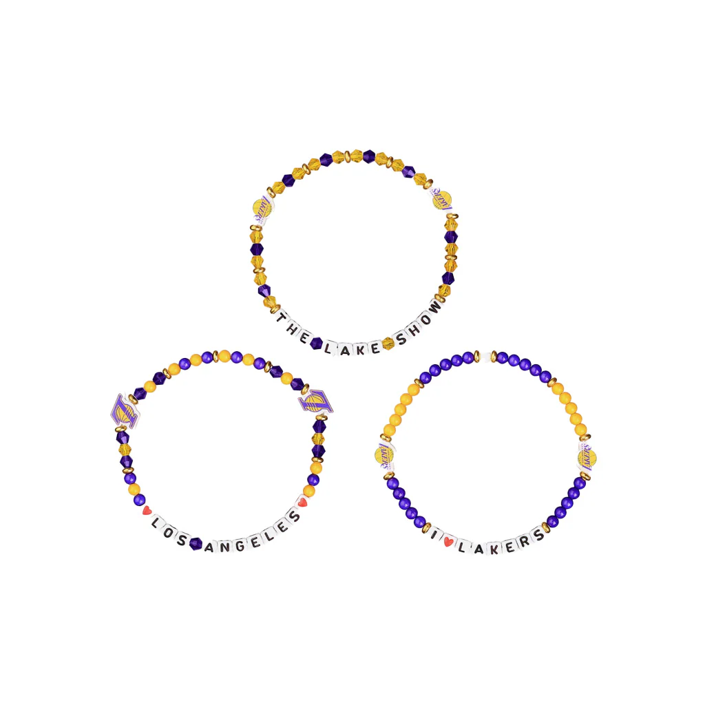 NBA Los Angeles Lakers FOCO 3-Pack Friendship Bracelet - Image 2