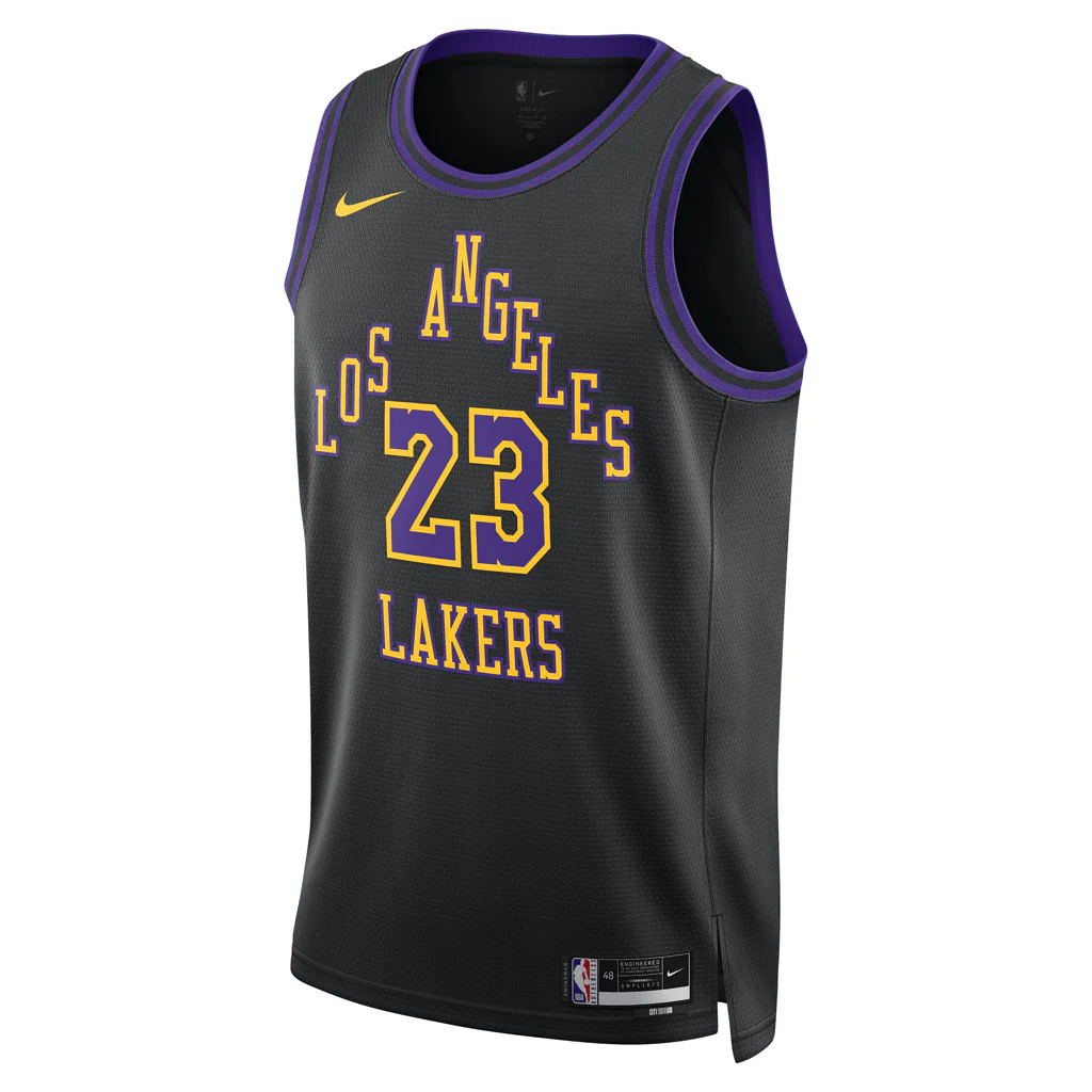 NBA Los Angeles Lakers LeBron James Nike 2025-26 City Edition Swingman Jersey - Black - Image 2