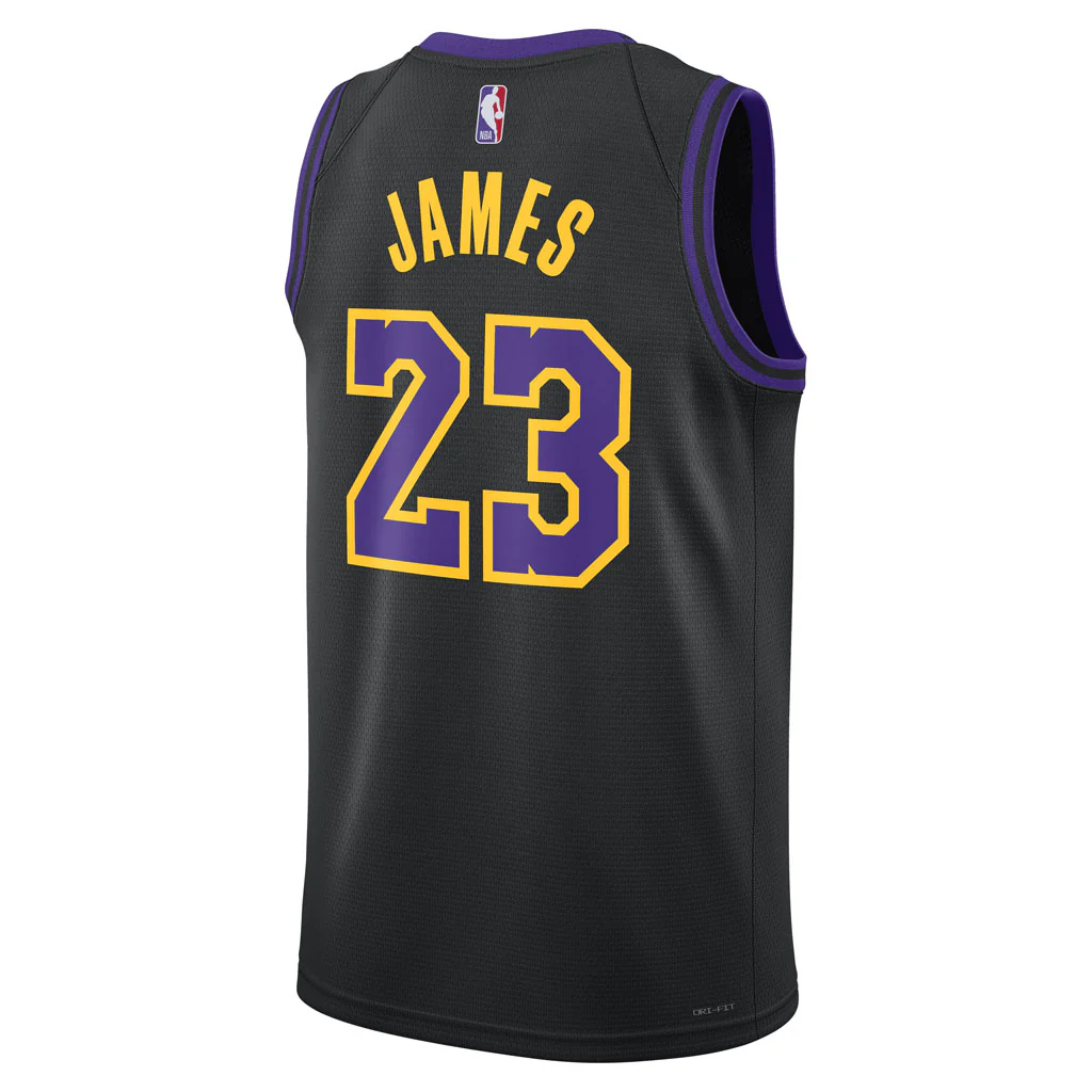 NBA Los Angeles Lakers LeBron James Nike 2025-26 City Edition Swingman Jersey - Black - Image 3