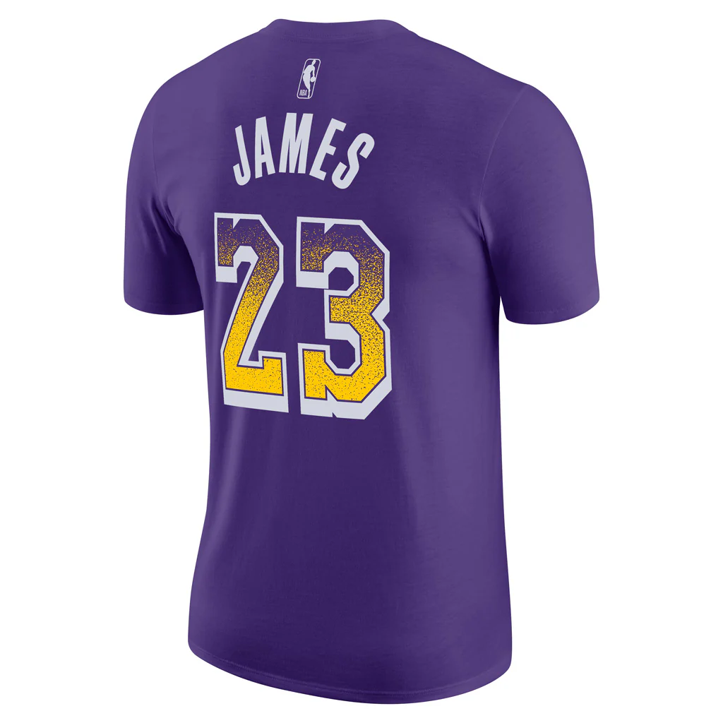 NBA Los Angeles Lakers Lebron James Nike 2025 Select Series Name & Number T-Shirt - Purple - Image 3