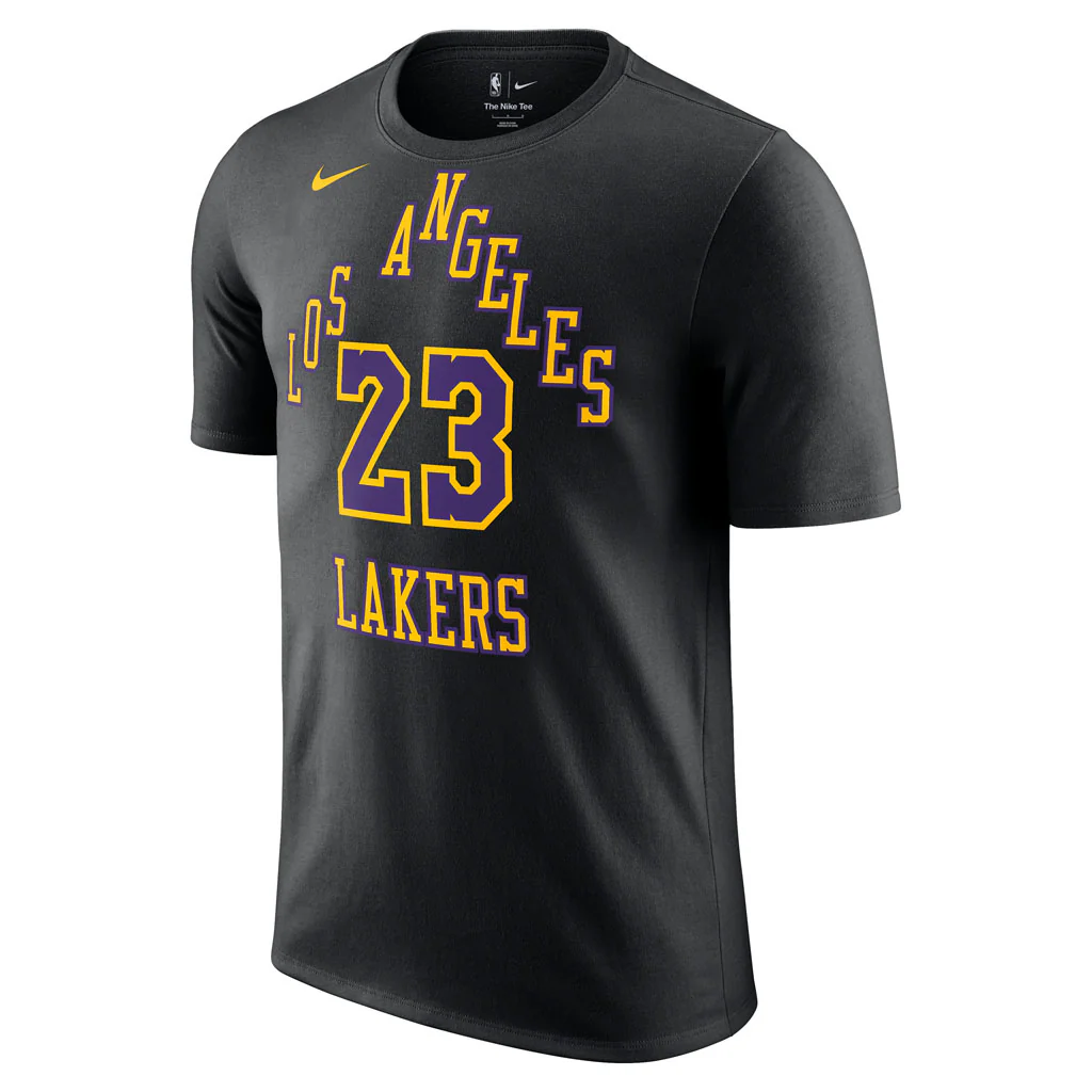 NBA Los Angeles Lakers LeBron James Nike 2025-26 City Edition Name & Number T-Shirt - Black - Image 2