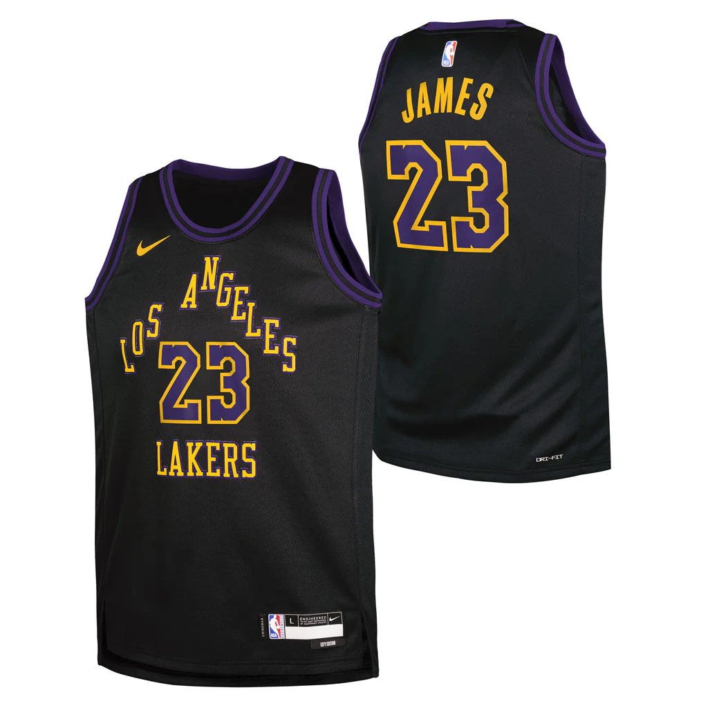 NBA Los Angeles Lakers LeBron James Youth Nike 2025-26 City Edition Swingman Jersey - Black