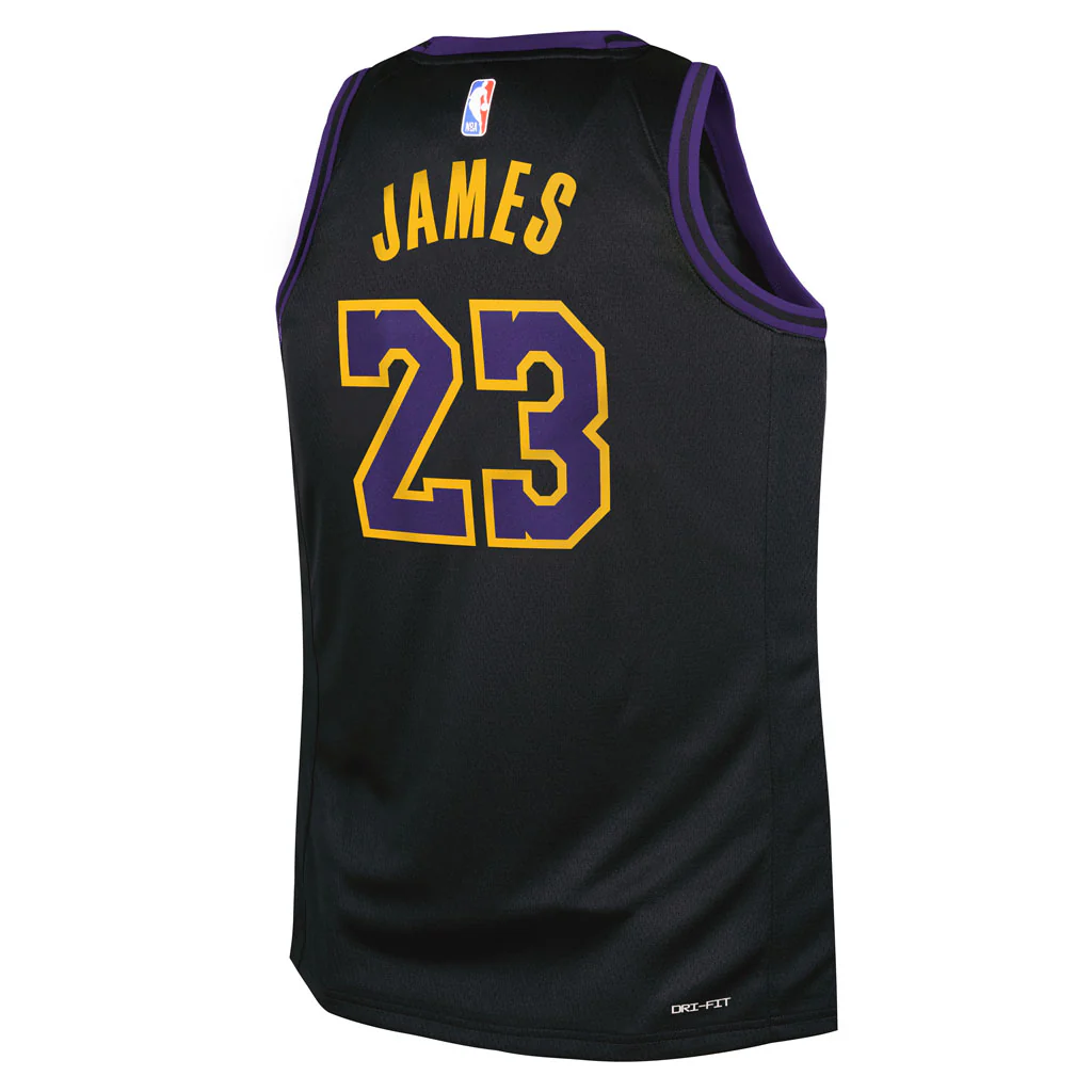 NBA Los Angeles Lakers LeBron James Youth Nike 2025-26 City Edition Swingman Jersey - Black - Image 3
