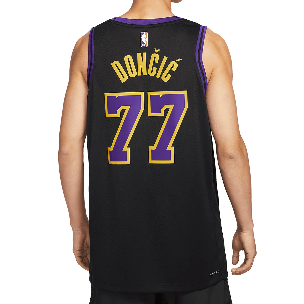 NBA Los Angeles Lakers Luka Dončić Nike 2025-26 City Edition Swingman Jersey - Black - Image 2