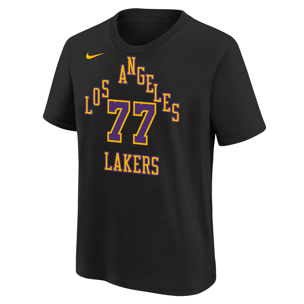 NBA Los Angeles Lakers Luka Dončić Youth Nike 2025-26 City Edition Name & Number Tee - Black - Image 2