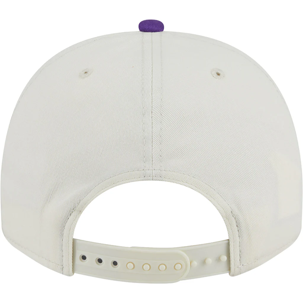 NBA Los Angeles Lakers New Era Chainstitch Two-Tone 9FIFTY A-Frame Snapback Hat - Cream - Image 4