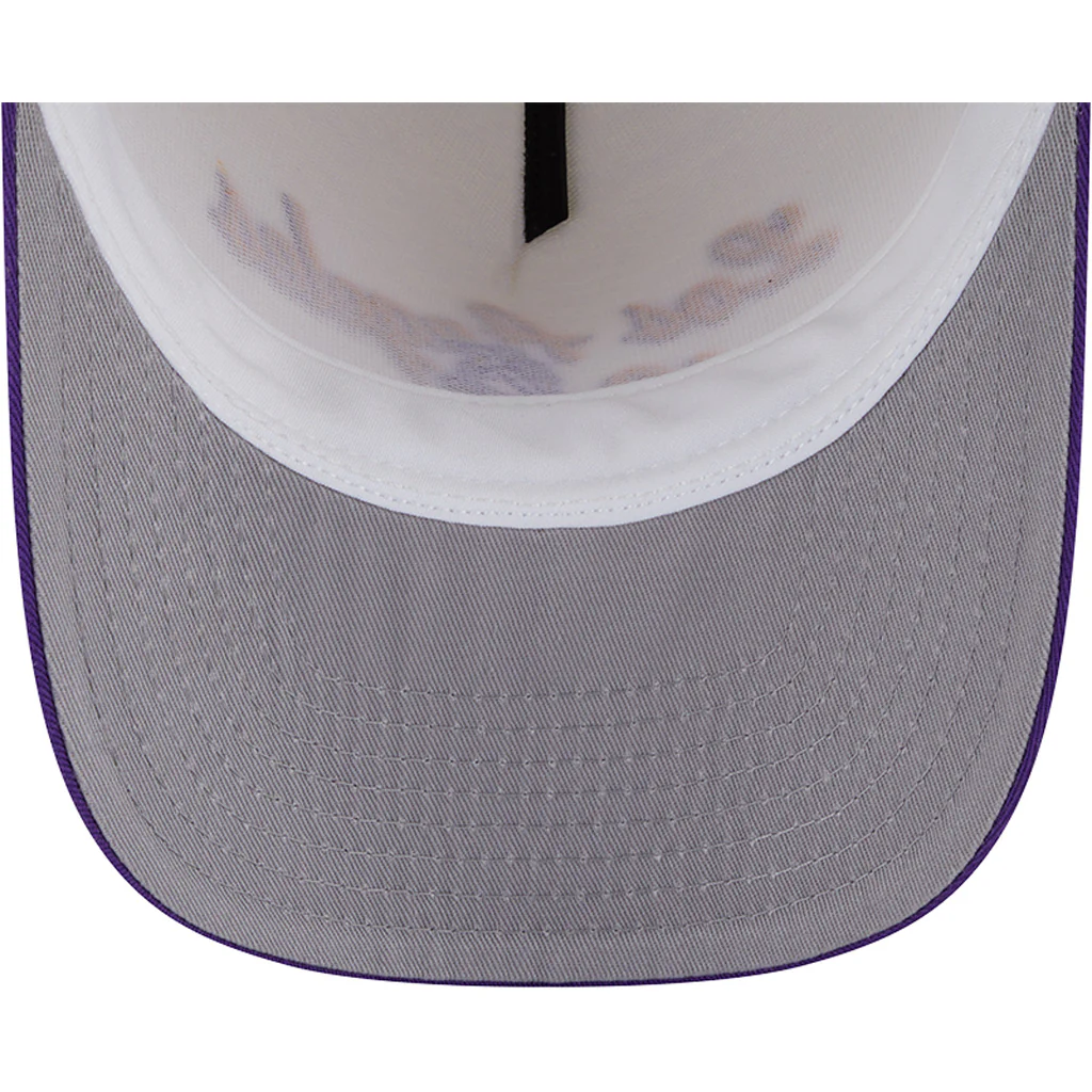 NBA Los Angeles Lakers New Era Chainstitch Two-Tone 9FIFTY A-Frame Snapback Hat - Cream - Image 5