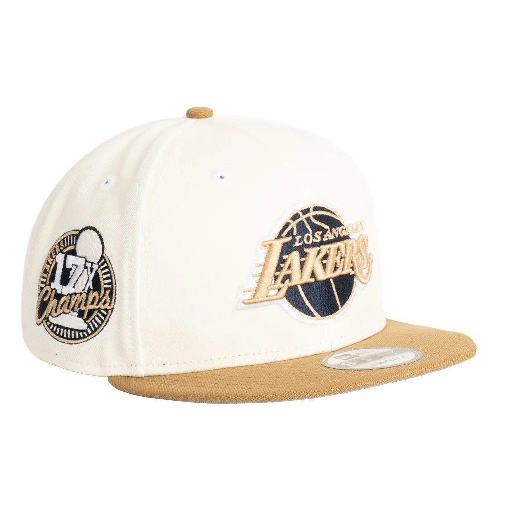 NBA Los Angeles Lakers New Era Harvester 9FIFTY Snapback Hat - Wheat - Image 2