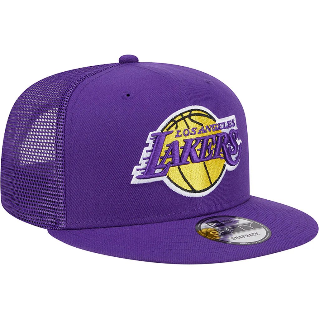 NBA Los Angeles Lakers New Era OTC Trucker 9FIFTY Snapback Hat - Purple - Image 2