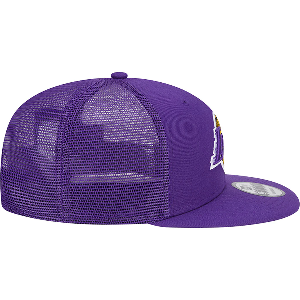 NBA Los Angeles Lakers New Era OTC Trucker 9FIFTY Snapback Hat - Purple - Image 5
