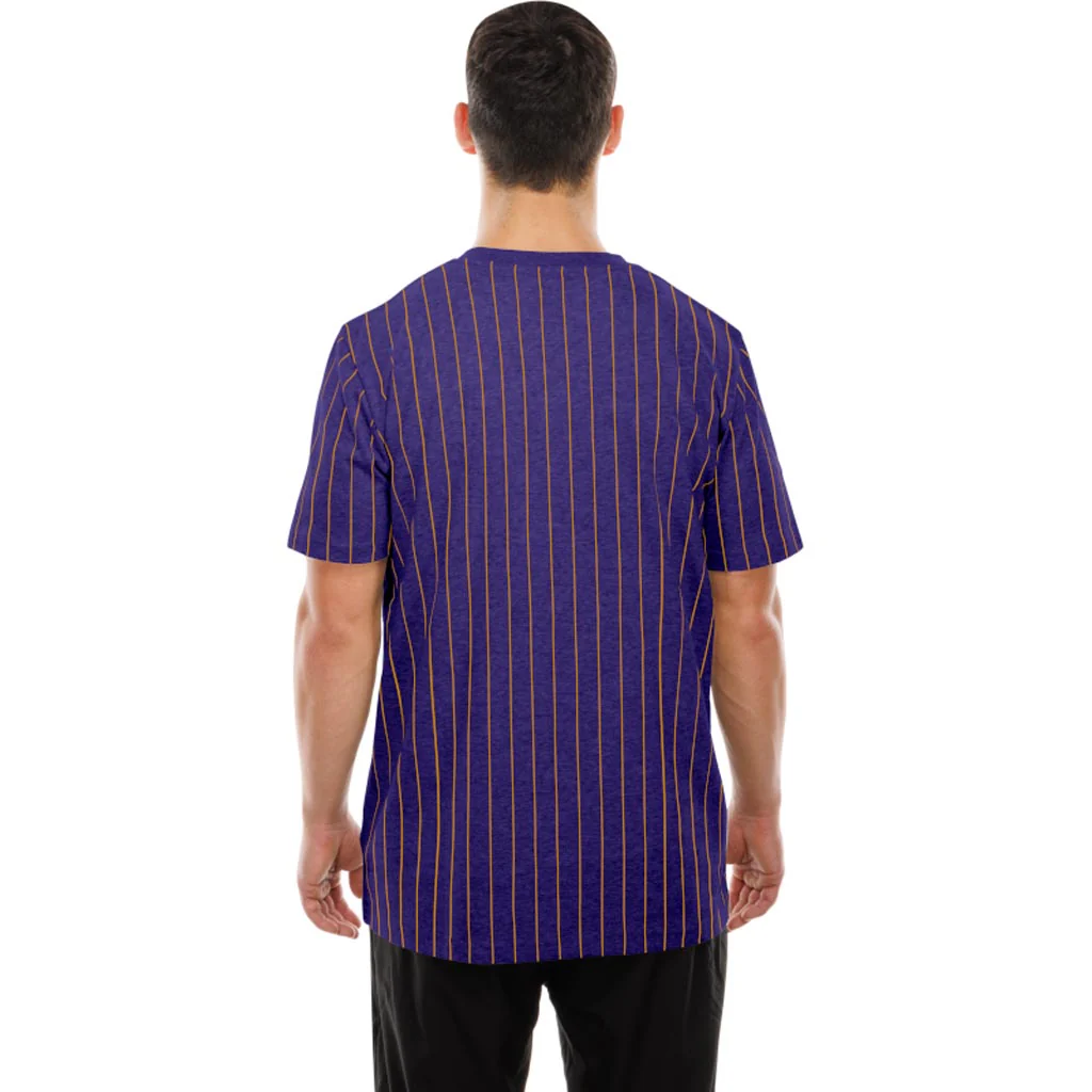 NBA Los Angeles Lakers New Era Pinstripe T-Shirt - Purple - Image 2