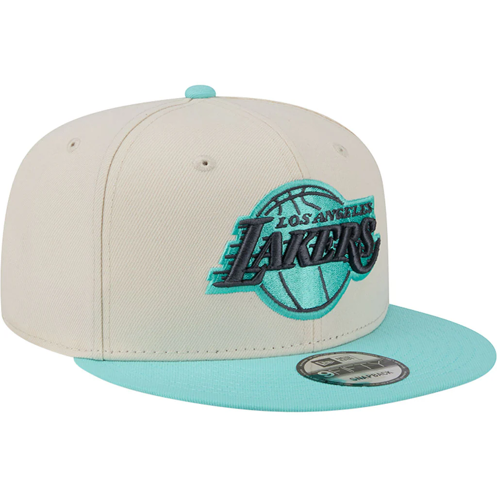 NBA Los Angeles Lakers New Era Two-Tone Aqua 9FIFTY Snapback Hat - Light cream - Image 2