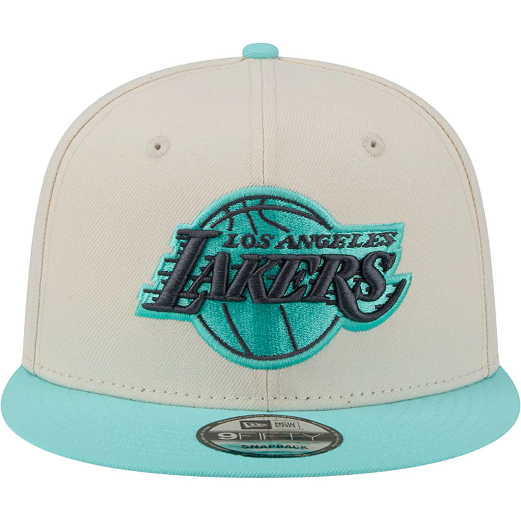 NBA Los Angeles Lakers New Era Two-Tone Aqua 9FIFTY Snapback Hat - Light cream - Image 3