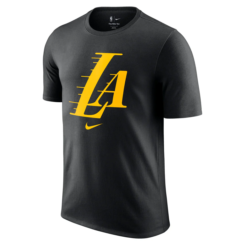 NBA Los Angeles Lakers Nike 2025-26 City Edition Logo Essential T-Shirt - Black - Image 2