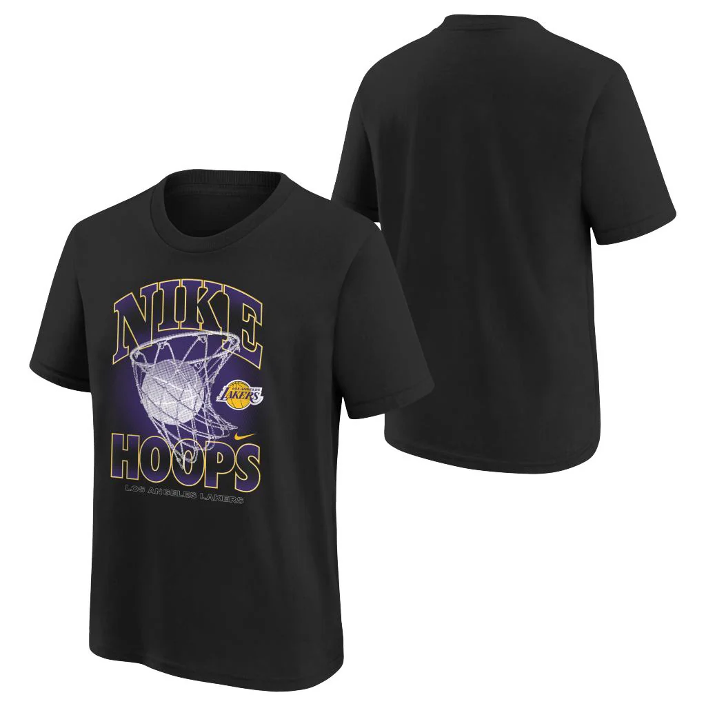NBA Los Angeles Lakers Youth Nike Courtside Hoops T-Shirt - Black