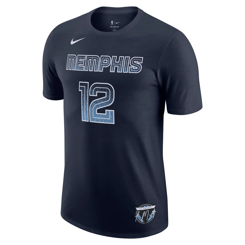 NBA Memphis Grizzlies Ja Morant Nike 2025 Select Series Name & Number T-Shirt - Navy - Image 2