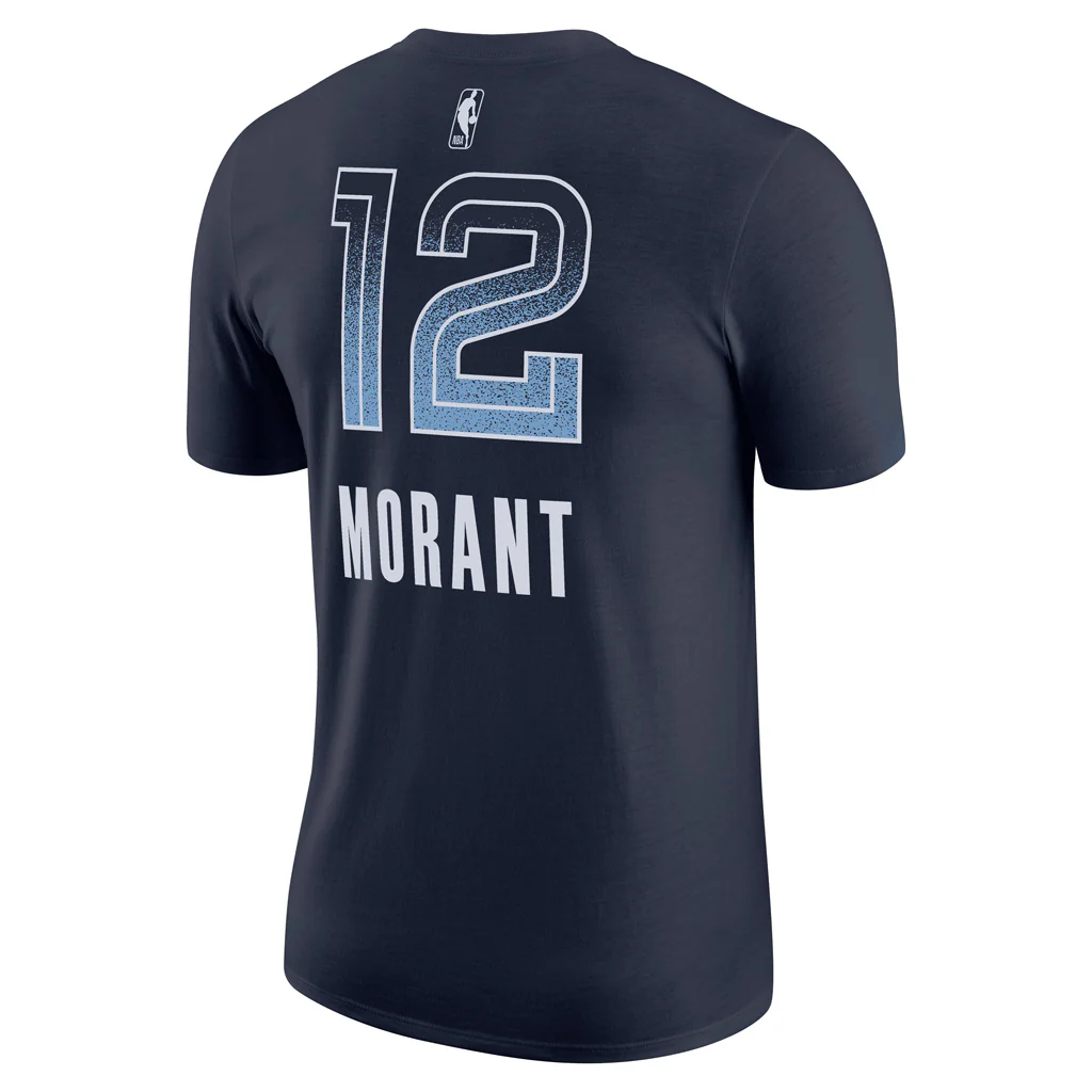 NBA Memphis Grizzlies Ja Morant Nike 2025 Select Series Name & Number T-Shirt - Navy - Image 3