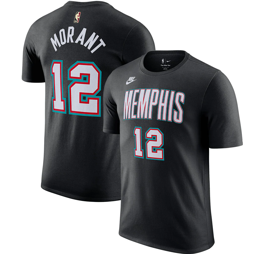 NBA Memphis Grizzlies Ja Morant Nike 2025-26 Hardwood Classics Name & Number T-Shirt - Black