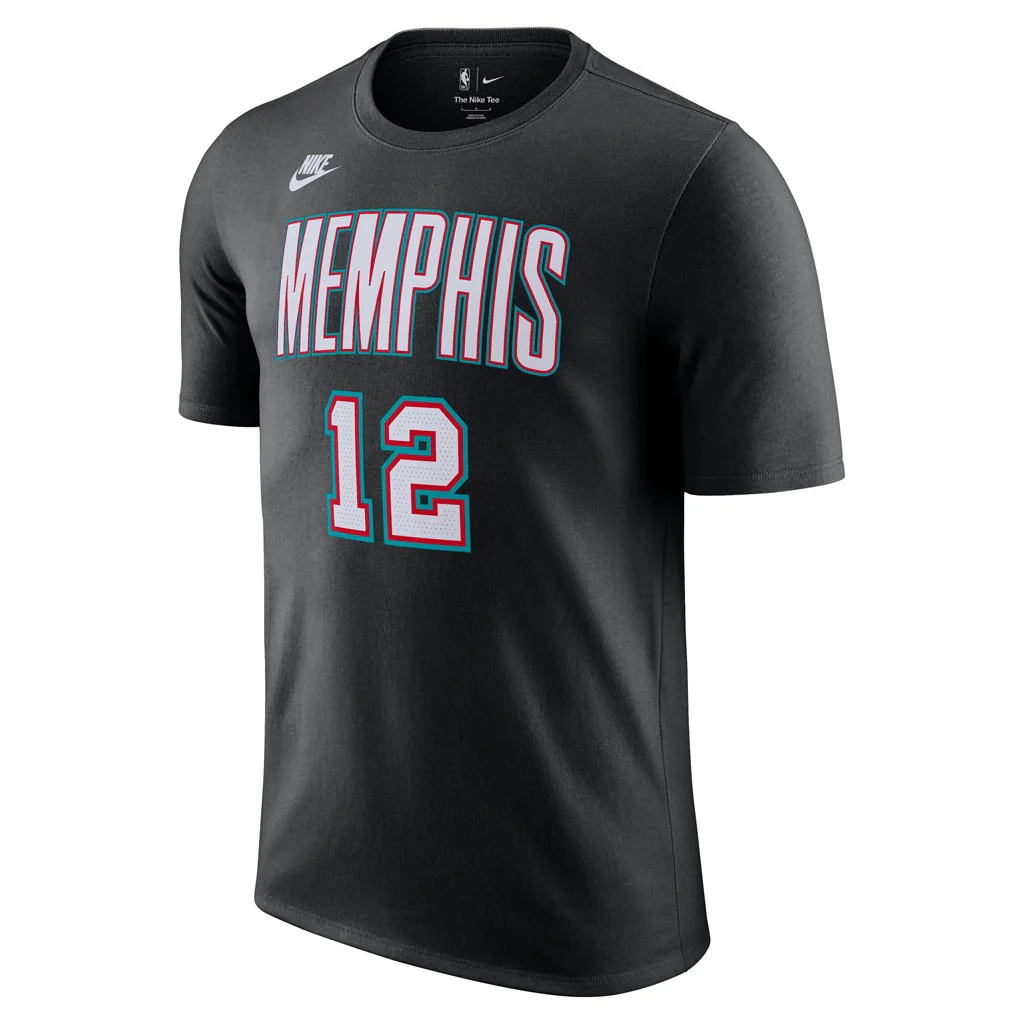 NBA Memphis Grizzlies Ja Morant Nike 2025-26 Hardwood Classics Name & Number T-Shirt - Black - Image 2