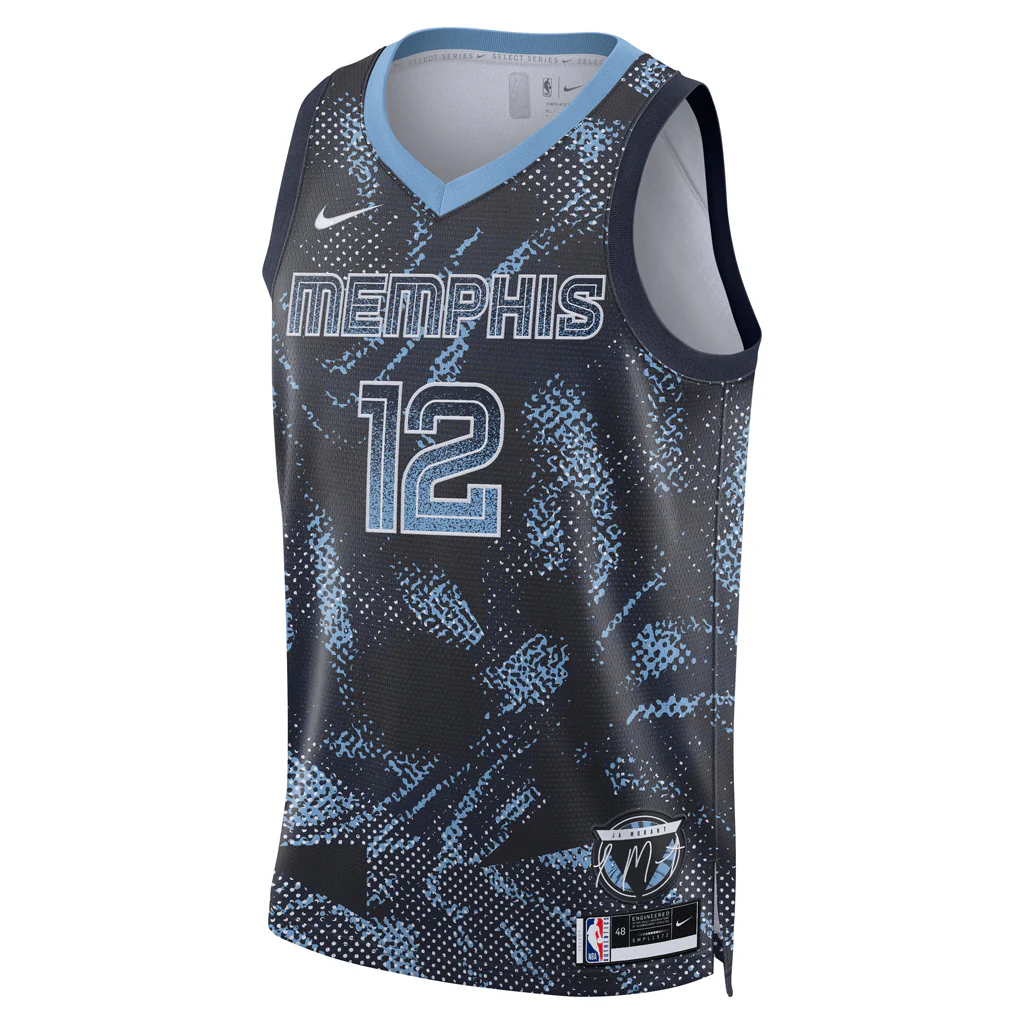 NBA Memphis Grizzlies Ja Morant Nike 2025 Select Series Swingman Jersey - Navy - Image 2