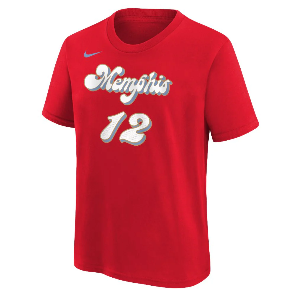 NBA Memphis Grizzlies Ja Morant Youth Nike City Edition 2024/25 Name & Number T-Shirt - Red - Image 2