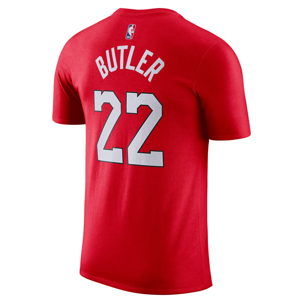 NBA Miami Heat Jimmy Butler City Edition 2025 Name & Number T-Shirt - Red - Image 3