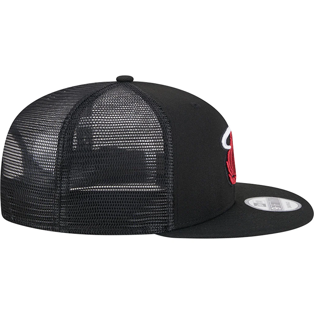 NBA Miami Heat New Era OTC Trucker 9FIFTY Snapback Hat - Black - Image 5